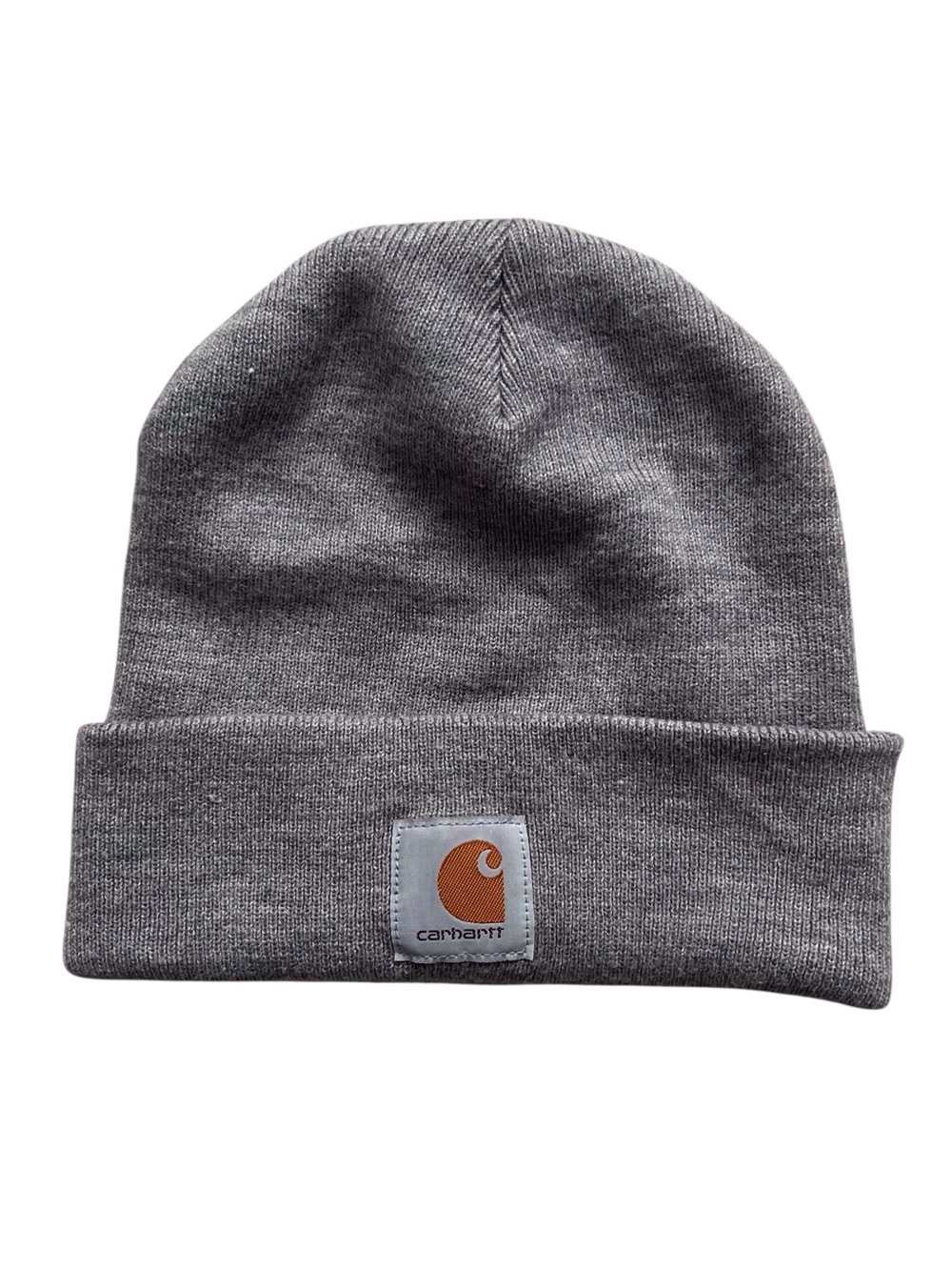 Carhartt Grey Ribbed Knit Beanie Hat Outdoor Gorpcore Streetwear Neutral Winter
